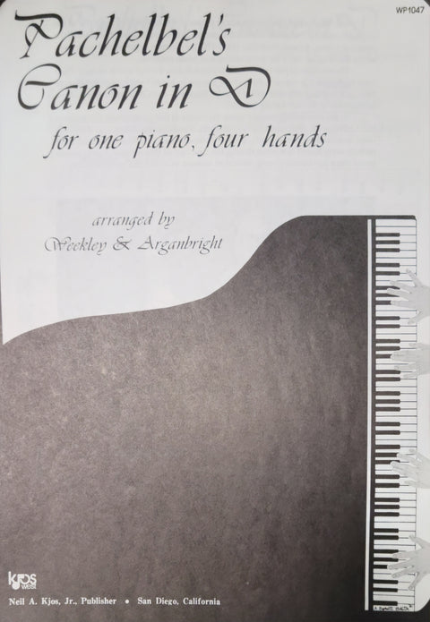 Pachelbel's Canon in D - Piano - Weekley/Arganbright