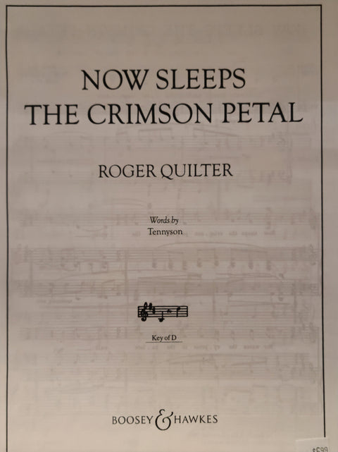 Now Sleeps the Crimson Petal, Low Voice - Quilter