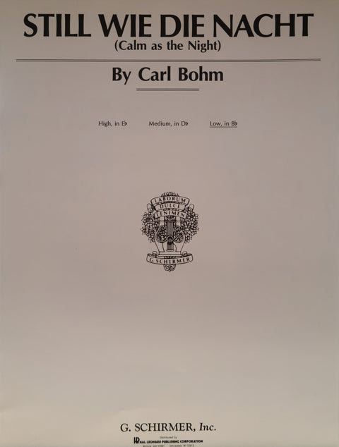Calm as the Night (Still wie die Nacht), Low Voice - Bohm