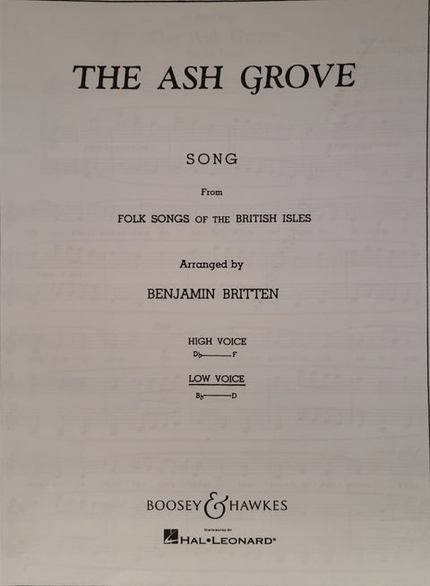 The Ash Grove, Low Voice - Britten