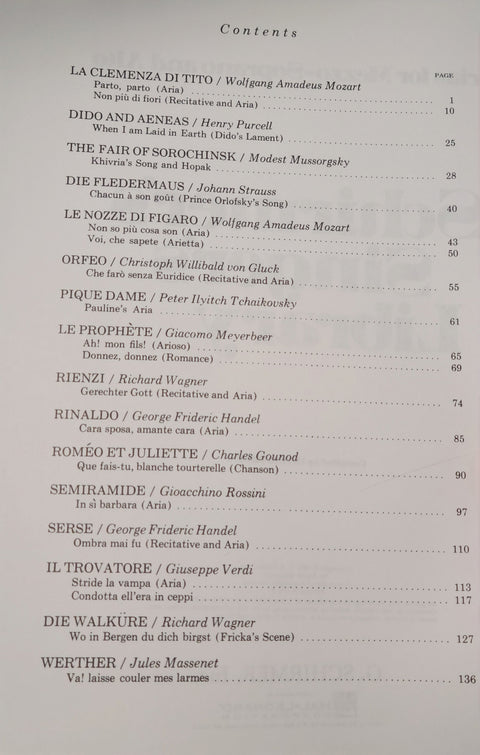 Schirmer's Singer's Library - Arias for Vocal