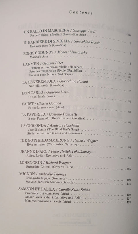 Schirmer's Singer's Library - Arias for Vocal