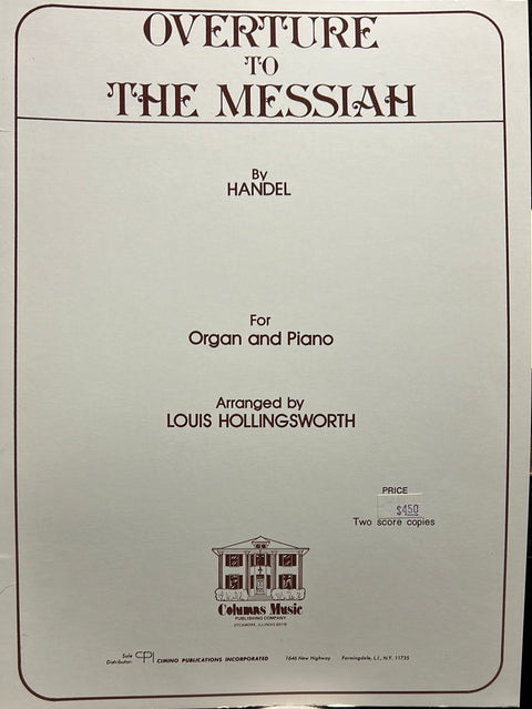 Overture to The Messiah Organ & Piano Duet