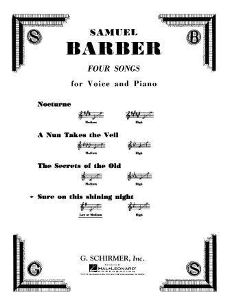 Sure on This Shining Night, Medium Low Voice - Barber