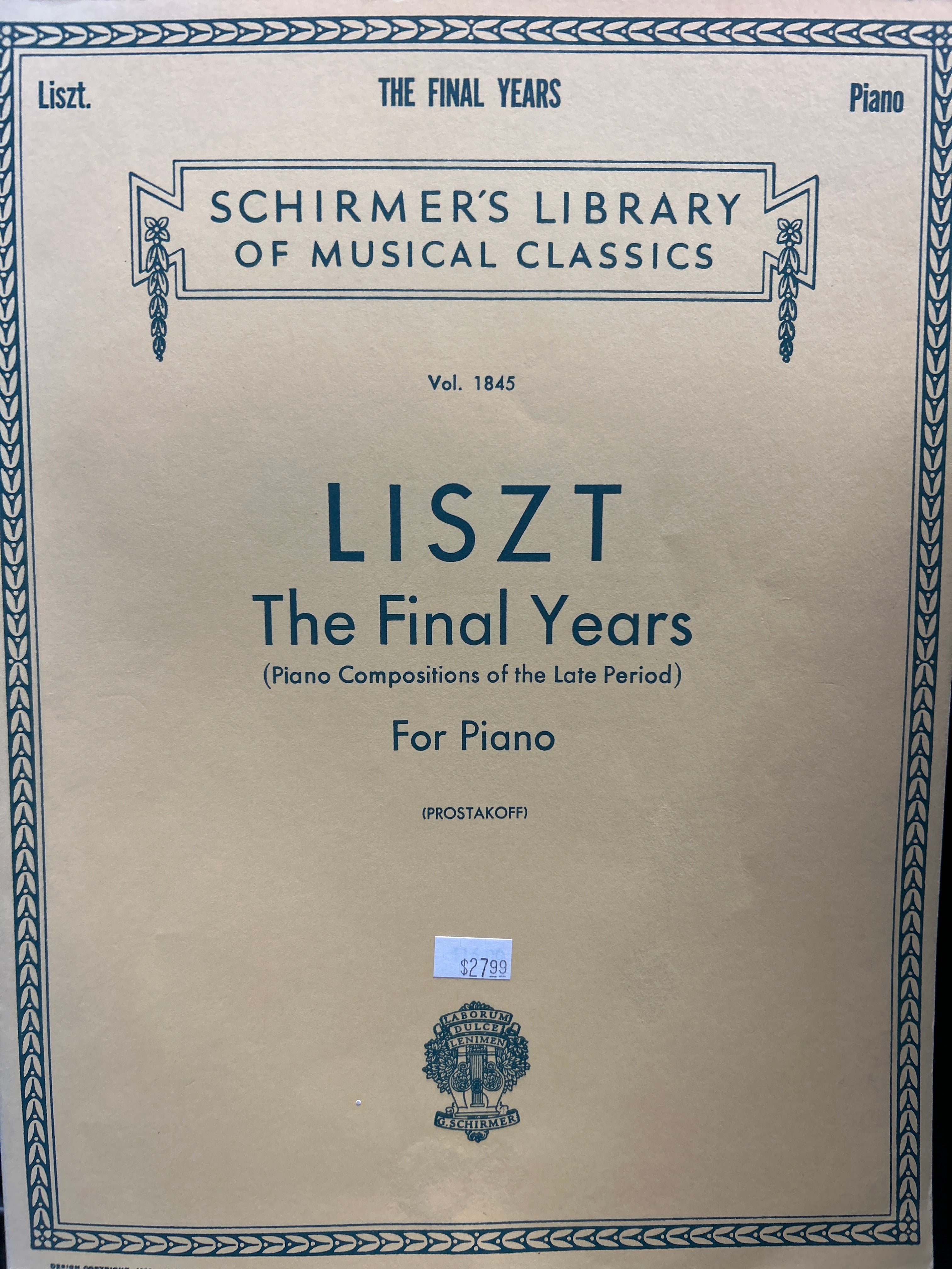 Liszt: The Final Years for Piano – Late Period Compositions