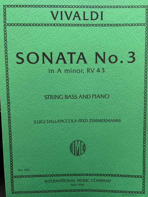 Sonata No. 3 in A minor, RV 43 - String Bass - Vivaldi