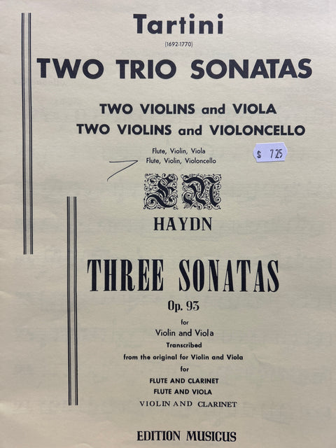 Two Trio Sonatas in D Major for Strings, Op. 93 - Tartini