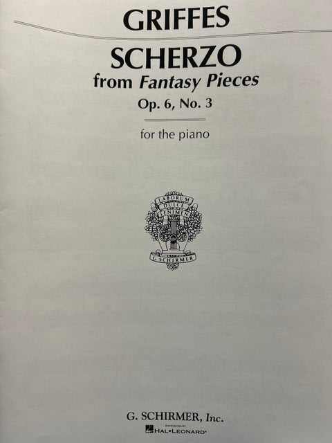 Scherzo from Fantasy Pieces Op. 6 No. 3 - Piano - Griffes