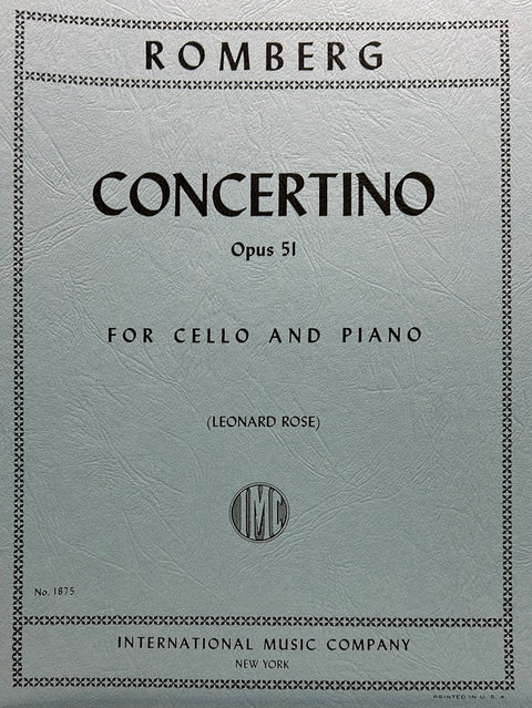 Concertino in D min., Op. 51 - Cello - B. Romberg