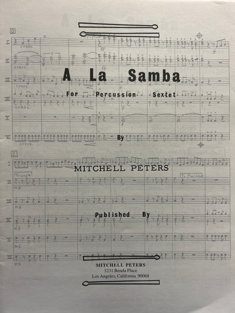 A La Samba - For Percussion Sextet - Peters