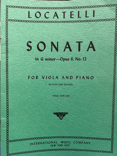 Sonata in G minor, Op. 6, No. 12 - Viola - Locatelli / Doktor