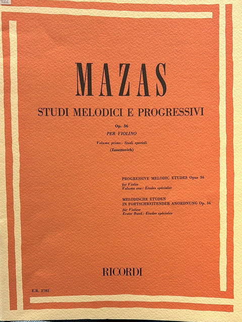 Studi Melodici E Progressivi, Op. 36 for Violin - Mazas