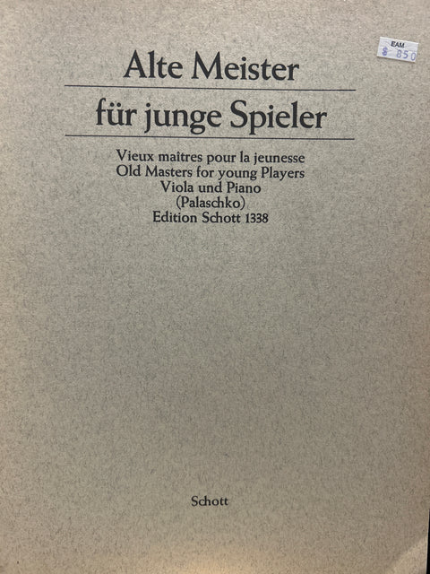 Alte Meister für Junge Spieler - Viola - Palaschko