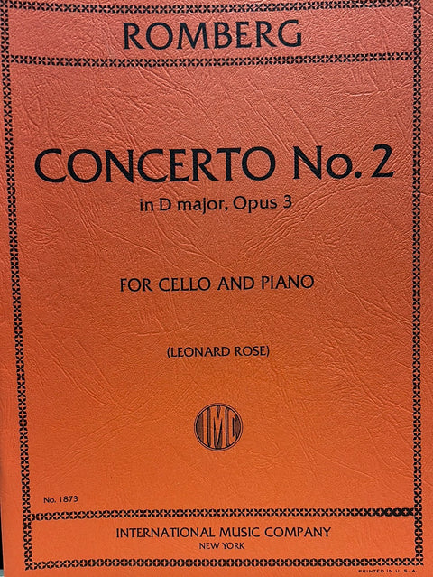 Concerto No. 2 in D Maj., Op. 3 - Cello - Romberg/Rose