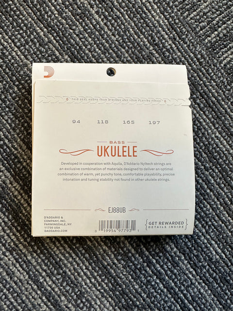 D'Addario Bass Ukulele String Set - EJ88UB