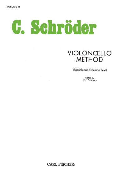 Schröder Violoncello Method - Volume III - Edited by Ambrosio