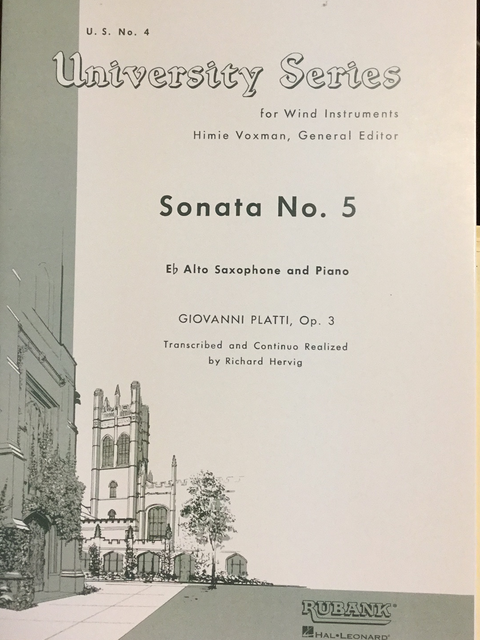 Sonata No. 5, Op. 3 - Alto Saxophone - Platti/Hervig