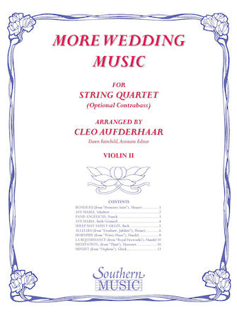 More Wedding Music for String Quartet - individual parts - Arr. Aufderhaar