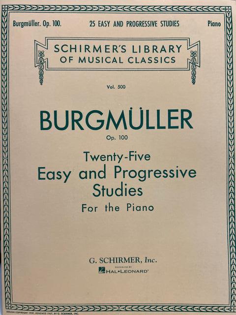 Twenty-Five Easy and Progressive Studies for the Piano, Op. 100 - Book 1 - Burgmüller