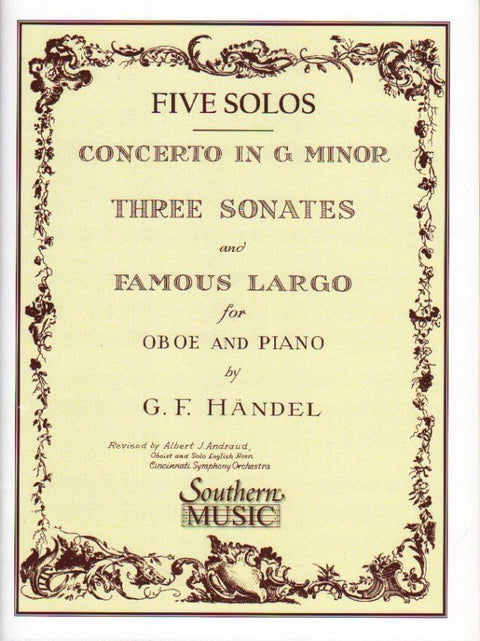 Five Solos for Oboe and Piano - Handel - H & H Music