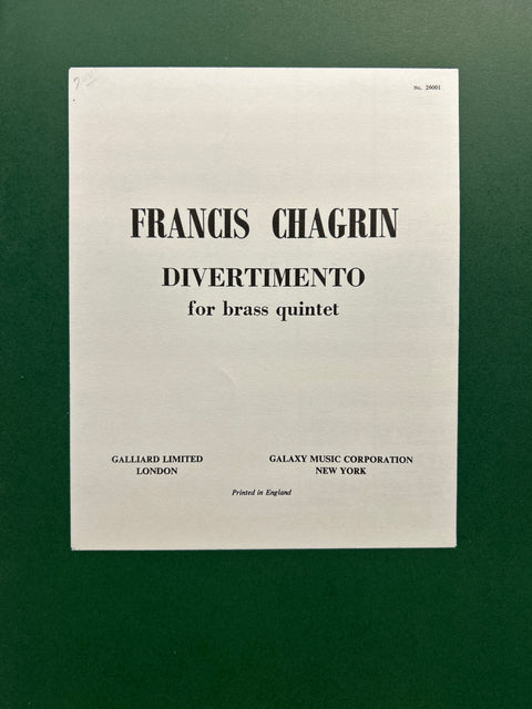 Divertimento for Brass Quintet - Chagrin