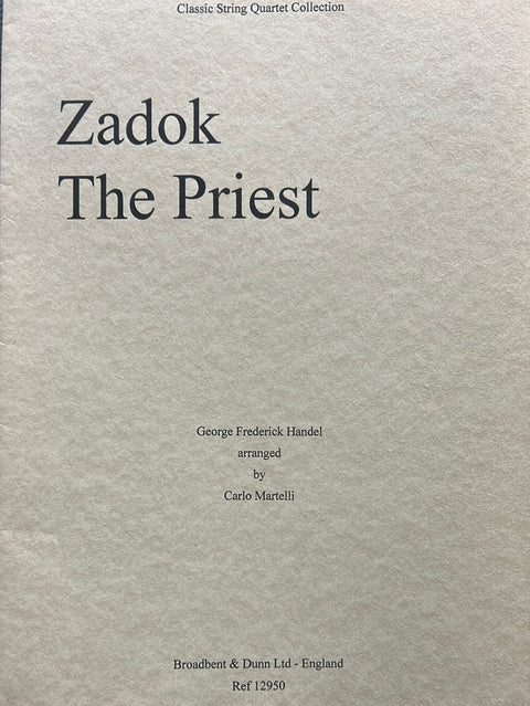 Zadok the Priest - String Quartet - Handel/Martelli