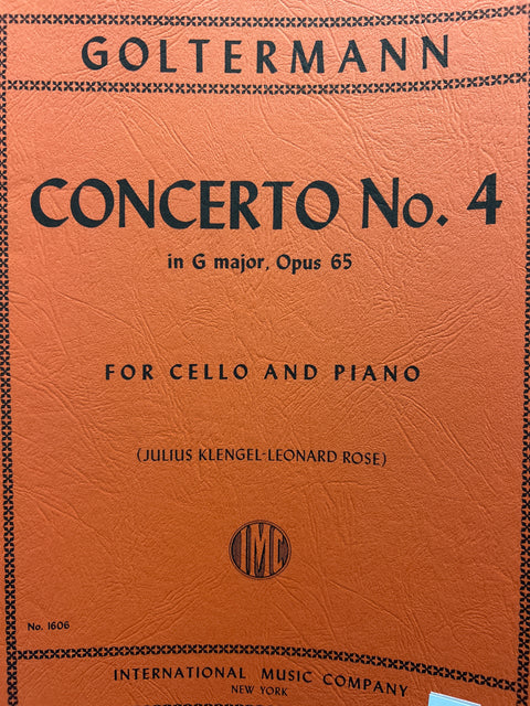 Concerto No. 4 in G major, Opus 65 - Cello - Goltermann / Klengel / Rose