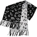 SCARF MUSIC NOTES B/W CASHMERE LIKE 12" X 72"