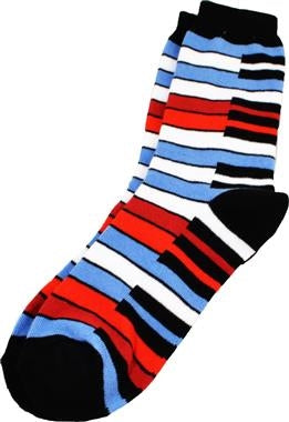 Socks - Keyboard Blue Rainbow Ladies 9-11