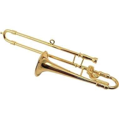 Trombone Ornament - Gold