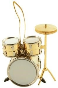 Drum Set Ornament - Gold Colored