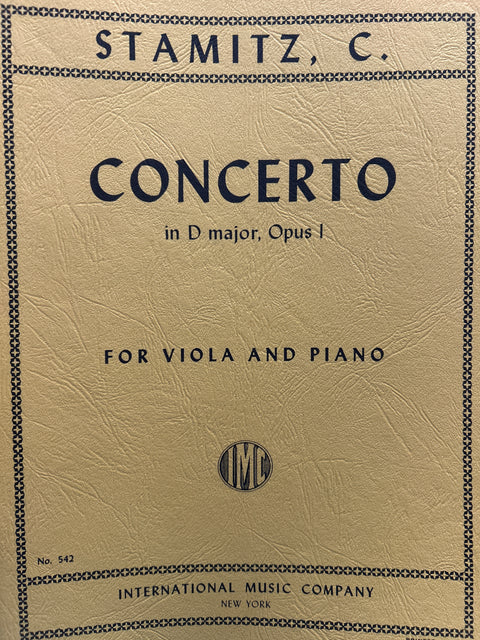 Concerto in D Major, Op. 1 - Viola - Stamitz