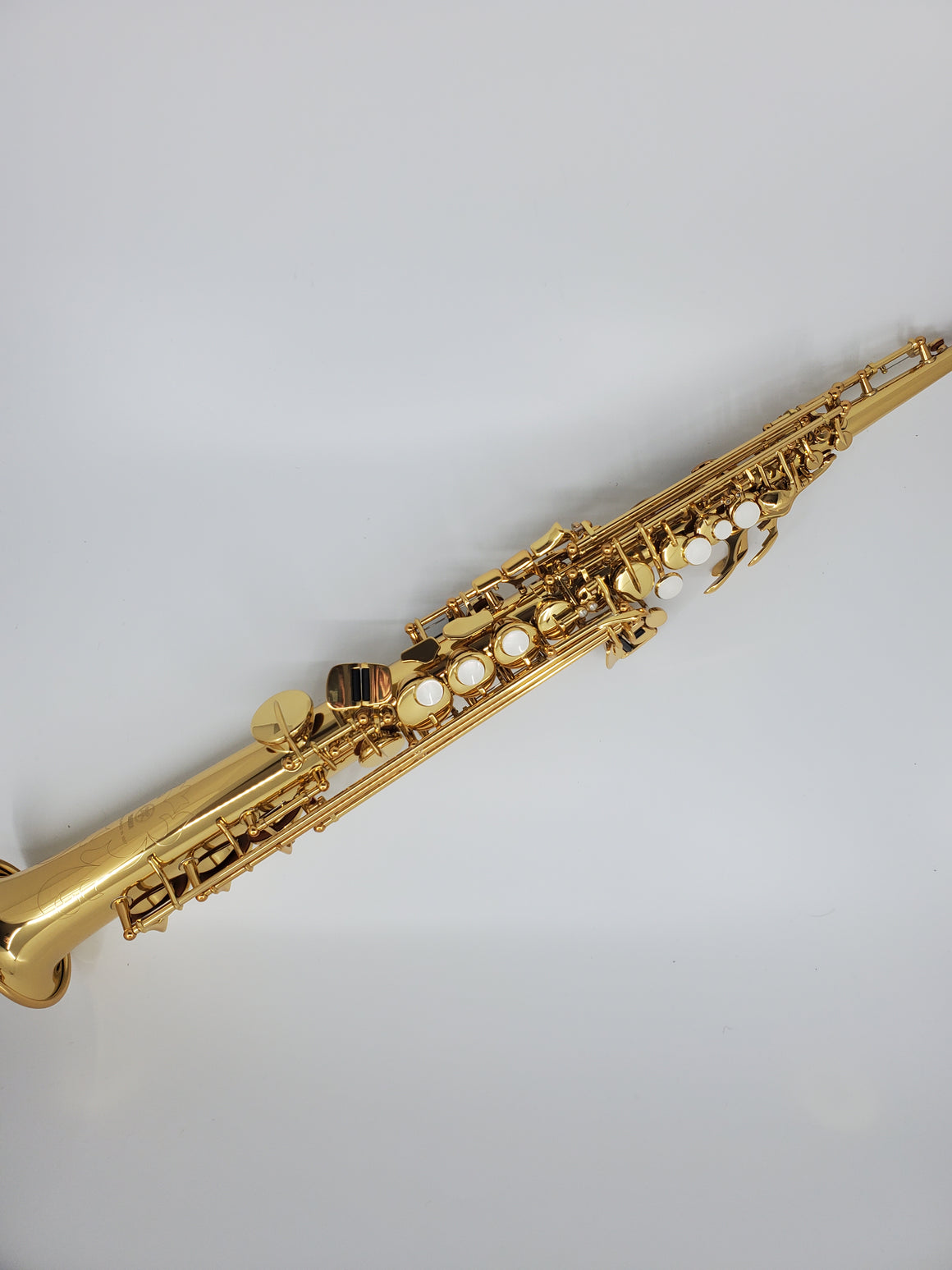 Brass Lacquered Straight Soprano Saxophone High F# G key WSS-650 saxophones