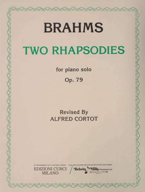 Two Rhapsodies, Op. 79 - Brahms/Cortot