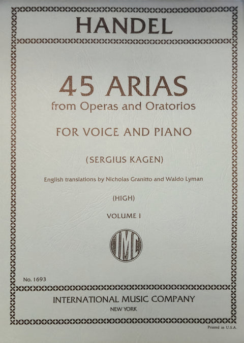 Handel: 45 Arias from Operas and Oratorios - Vocal - Handel/Kagen