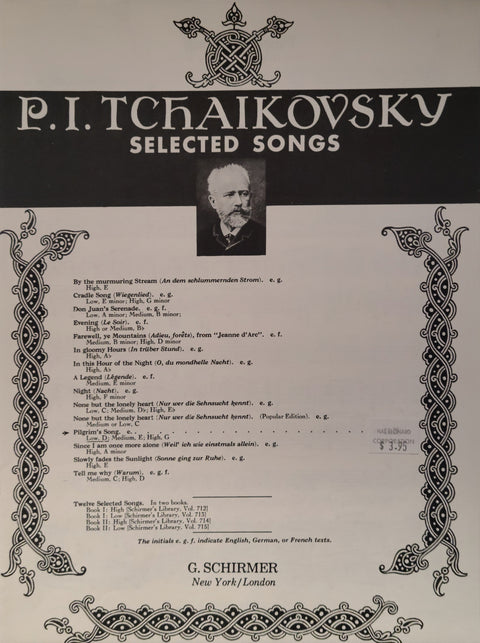 Pilgrim's Song, Low Voice - Tchaikovsky