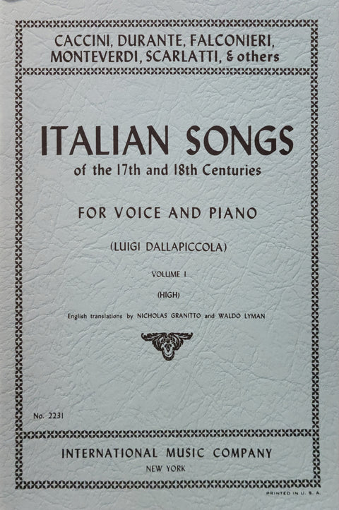 Italian Songs of the 17th and 18th Centuries - Vocal - Dallapiccola