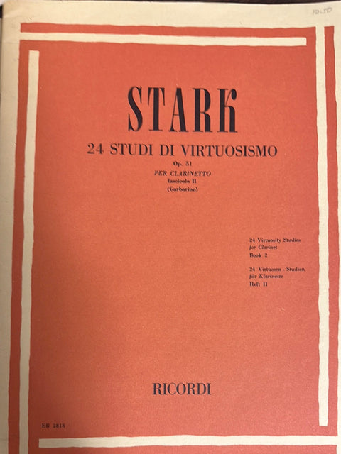 24 Virtuosity Studies for Clarinet - Book 2 - Ricordi