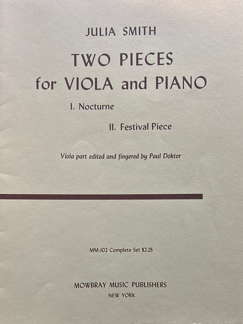 Two Pieces for Viola and Piano - J. Smith