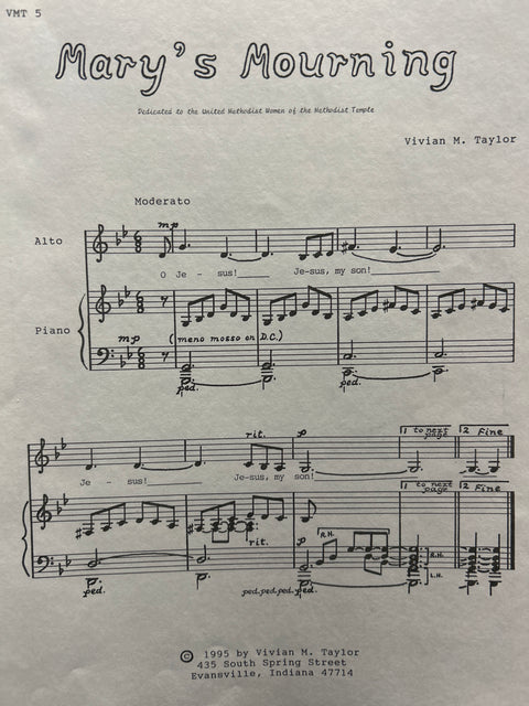 Mary's Mourning - Vocal - Taylor