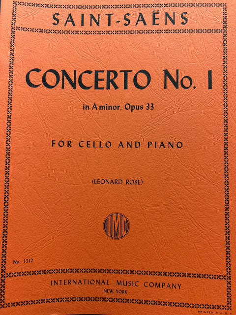 Concerto No. 1 in A minor, Opus 33 for Cello - Saint-Saëns/Rose