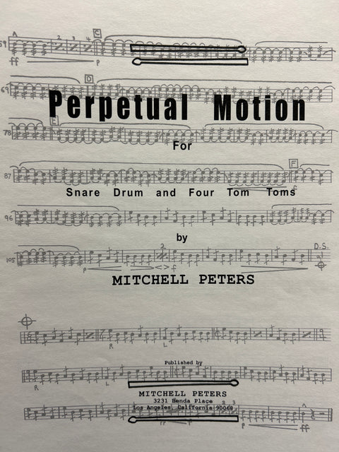 Perpetual Motion for Snare Drum and Four Tom Toms - Peters