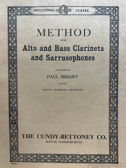 Method for Alto and Bass Clarinets and Sarrusophones