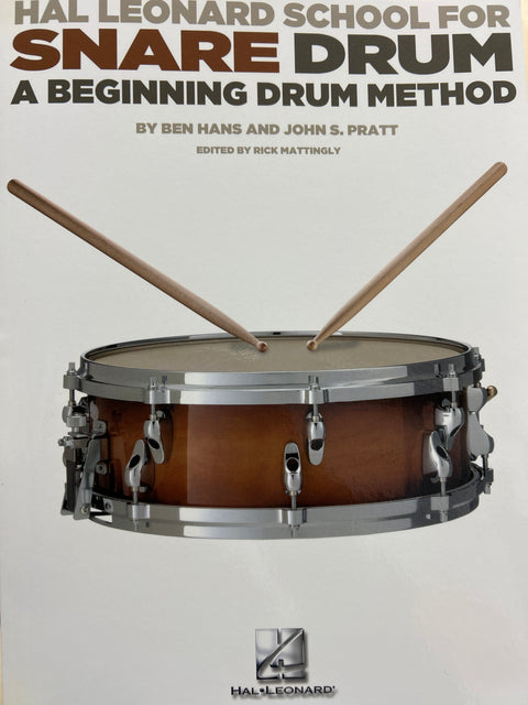 Hal Leonard School for Snare Drum - a Beginning Drum Method - Hans/Pratt/Mattingly