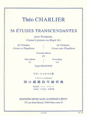 36 Etudes Transcendantes for Trumpet, Cornet or Flugelhorn - Charlier/Delmotte