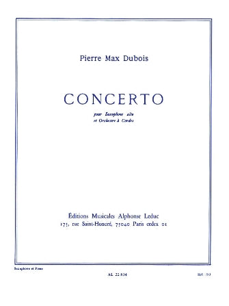 Concerto for Alto Sax and Piano - P. Dubois