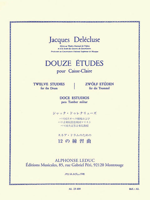 Twelve Studies for the Drum - Delecluse