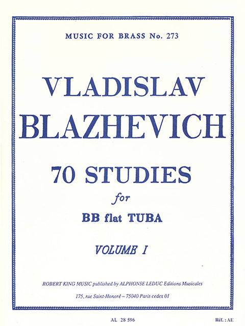 70 Studies for BB-flat Tuba - Volume I - Blazhevich