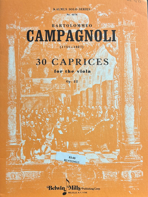 30 Caprices for the Viola, Op. 22 - B. Campagnoli