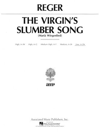 Virgin's Slumber Song, Medium Voice - Reger